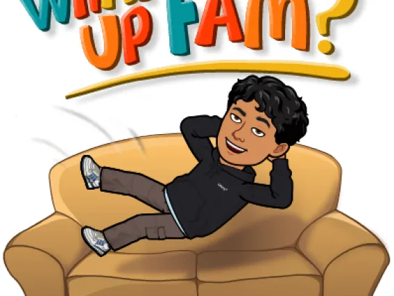 Agustin bitmoji with whats up fam